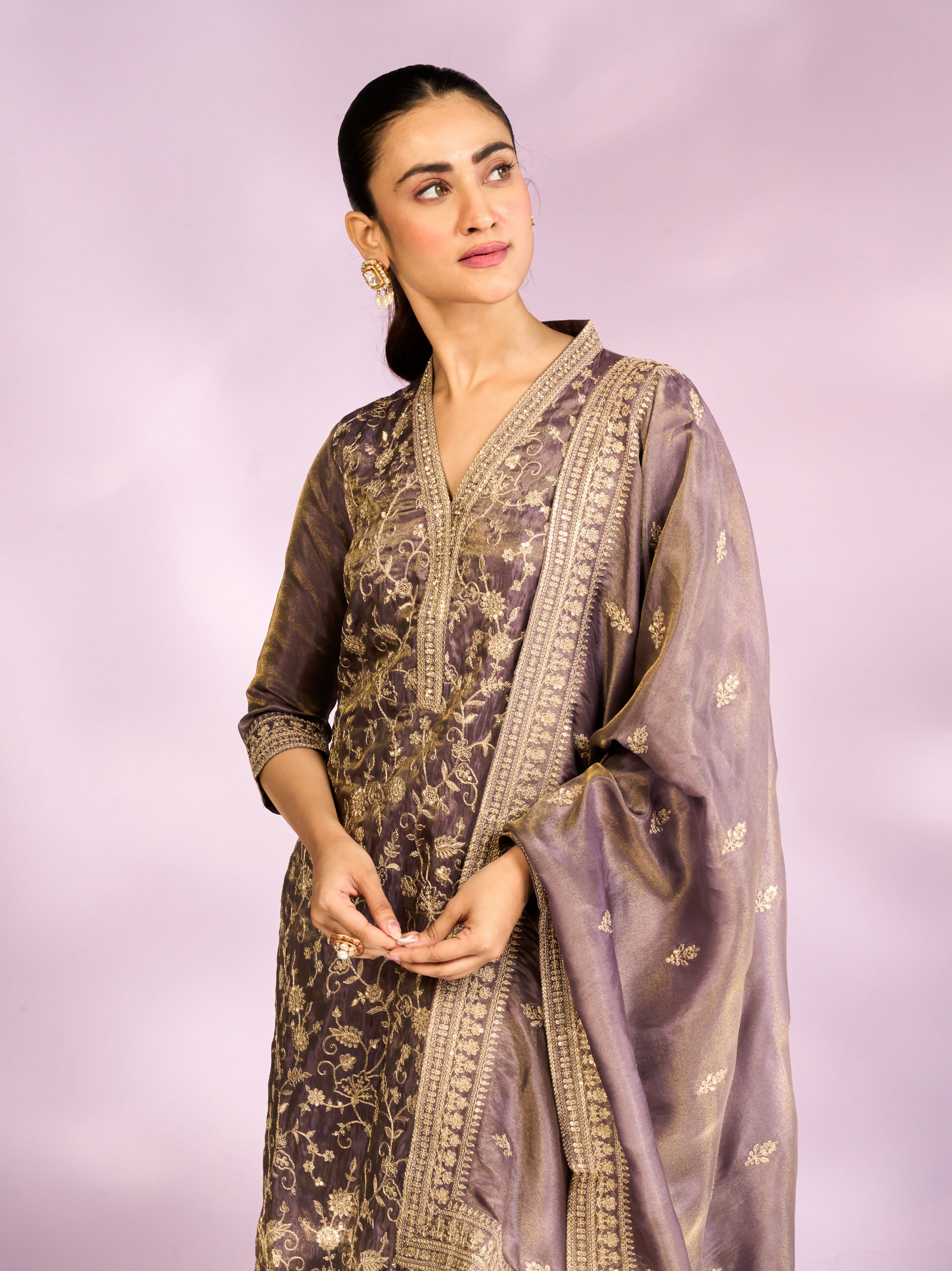 Mohey Women Purple Regalia Straight Suit