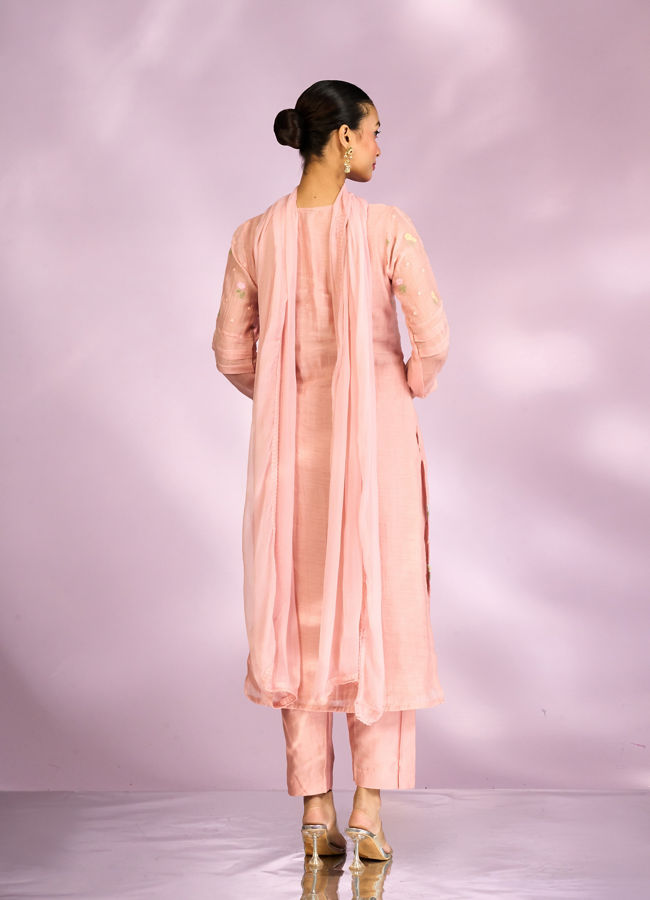 Mohey Women Elegant Light Pink Straight Suit
