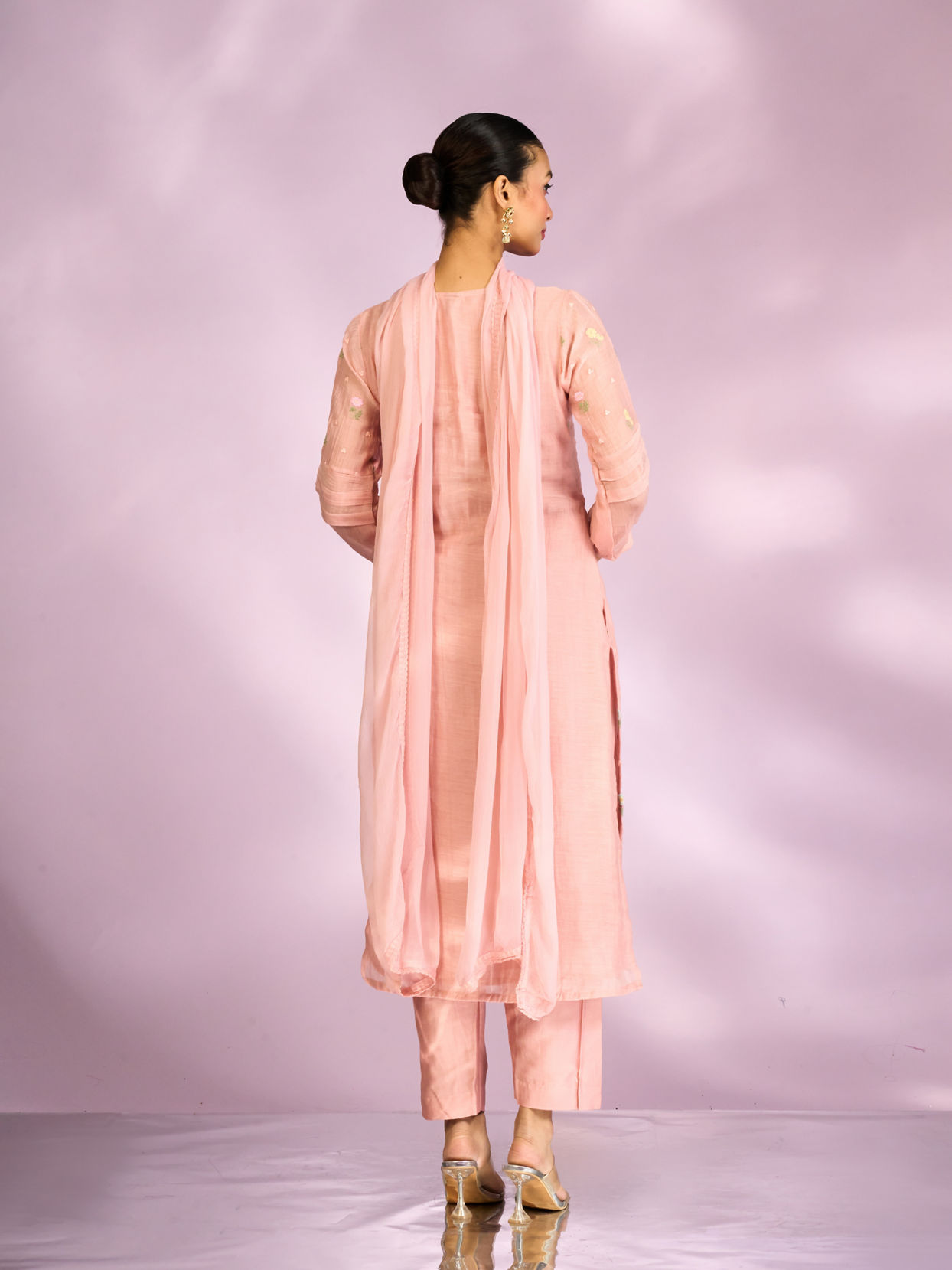 Mohey Women Elegant Light Pink Straight Suit