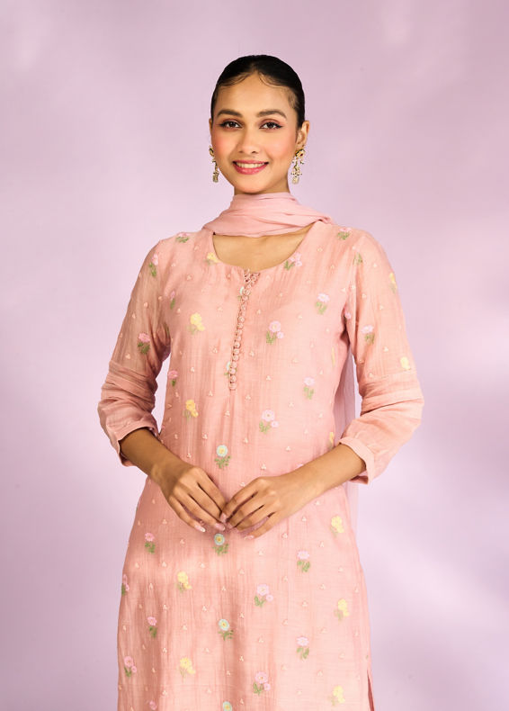 Mohey Women Elegant Light Pink Straight Suit