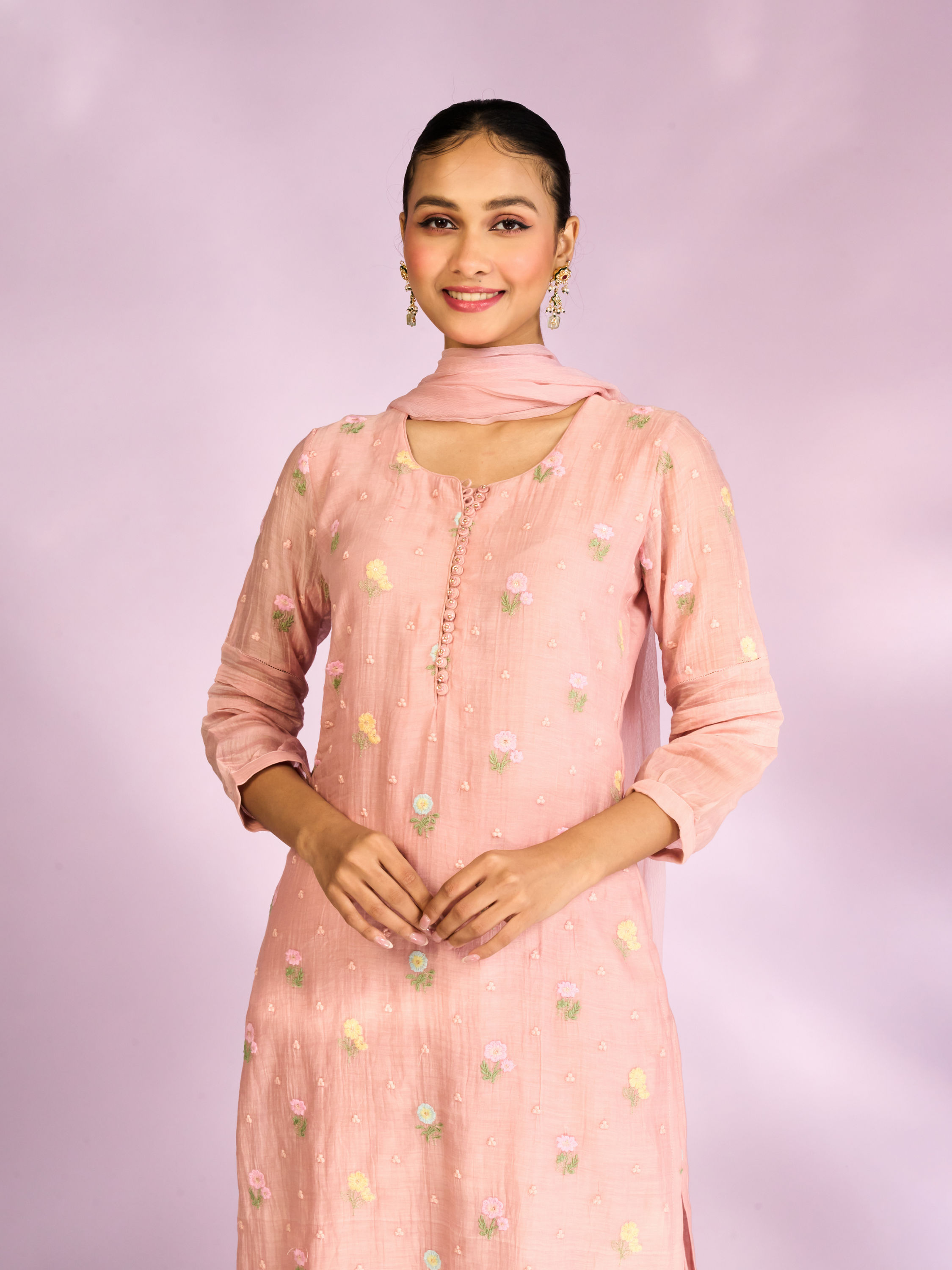 Mohey Women Elegant Light Pink Straight Suit