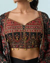 Mohey Women Chic Black Tri Tone Ensemble Indo Western