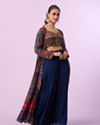 Mohey Women Indigo Blue Chinon Indo Western