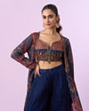 Mohey Women Indigo Blue Chinon Indo Western