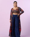 Mohey Women Indigo Blue Chinon Indo Western