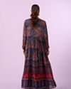 Mohey Women Indigo Blue Chinon Indo Western