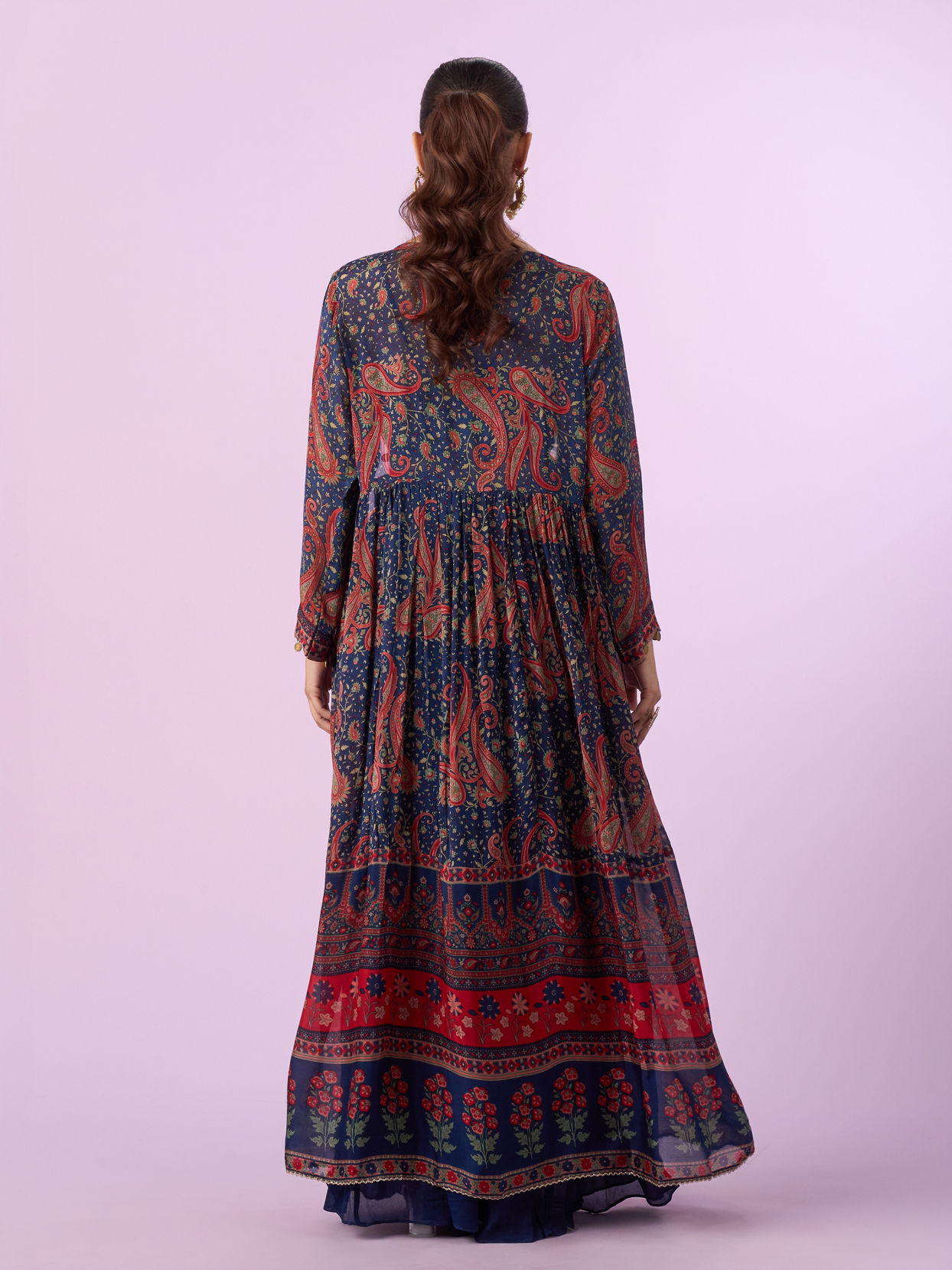 Mohey Women Indigo Blue Chinon Indo Western
