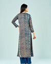 Mohey Women Indigo Elegance Satin Indo Western