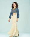 Mohey Women Indigo Blue Tissue Chic Indo Western