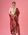 Elegant Cream Traditional Straight Suit