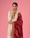 Mohey Women Elegant Cream Traditional Straight Suit