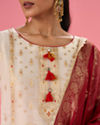 Mohey Women Elegant Cream Traditional Straight Suit