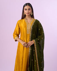 Mohey Women Festive Mustard Yellow Anarkali Suit