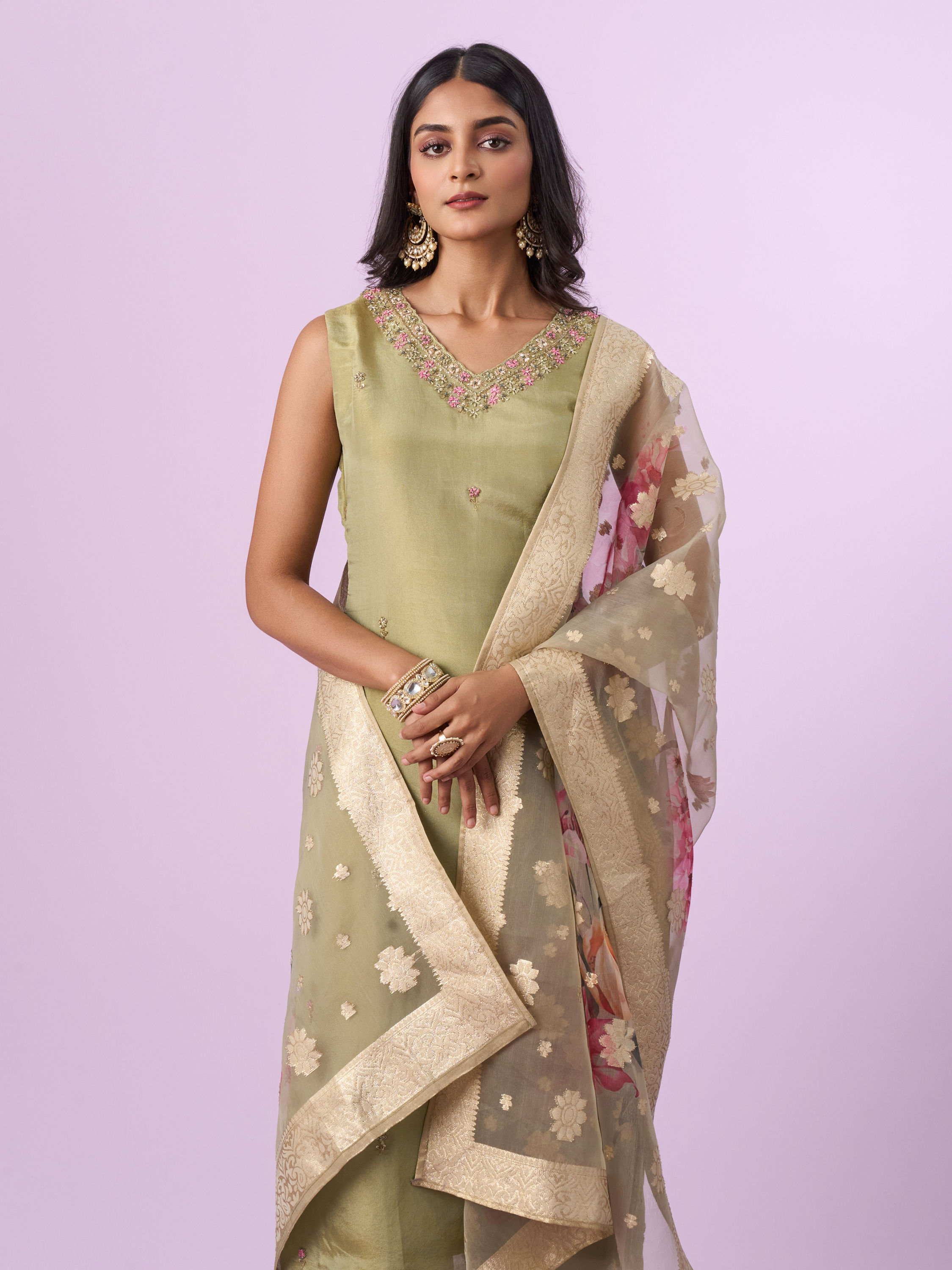 Mohey Women Pristine Pista Green Straight Suit