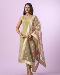 Mohey Women Pristine Pista Green Straight Suit