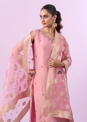 Mohey Women Orchid Pink Three Piece Stitched Suit