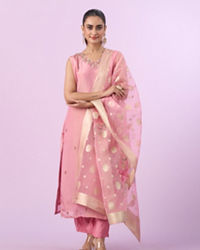 Mohey Women Orchid Pink Art Silk Three Piece Stitched Suit