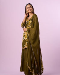 Mohey Women Emerald Elegance Sharara Suit