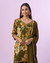 Mohey Women Emerald Elegance Sharara Suit