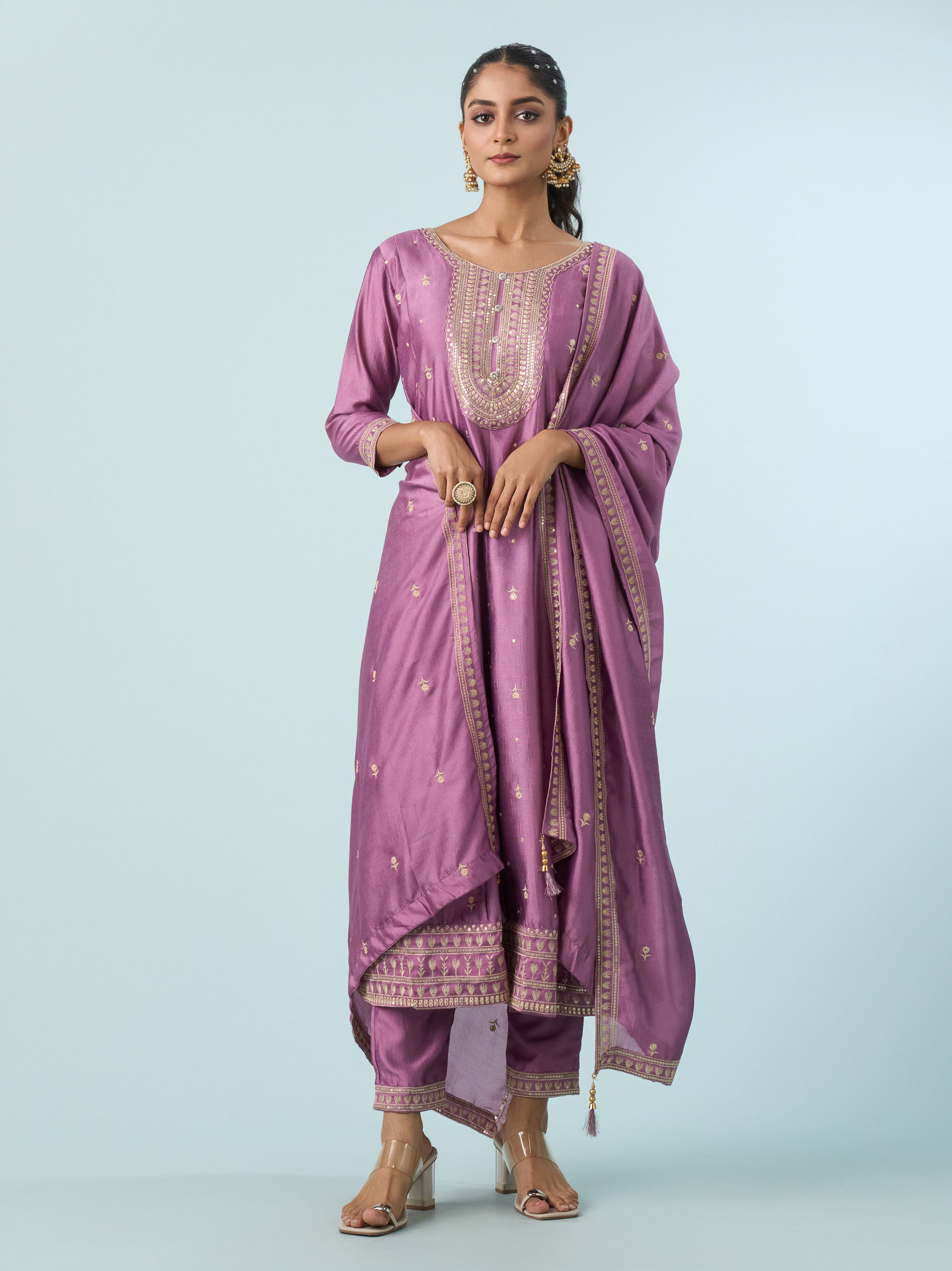 Mohey Women Purple Radiance Anarkali Suit