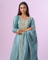 Mohey Women Light Blue Anarkali Suit