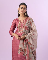 Mohey Women Dusty Pink Elegance Straight Suit