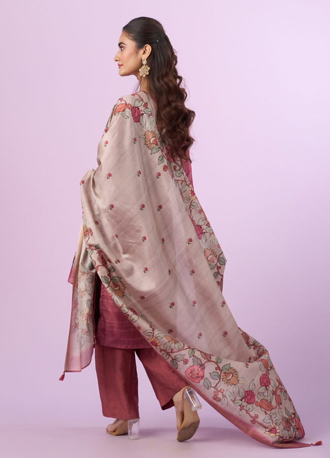 Mohey Women Dusty Pink Elegance Straight Suit