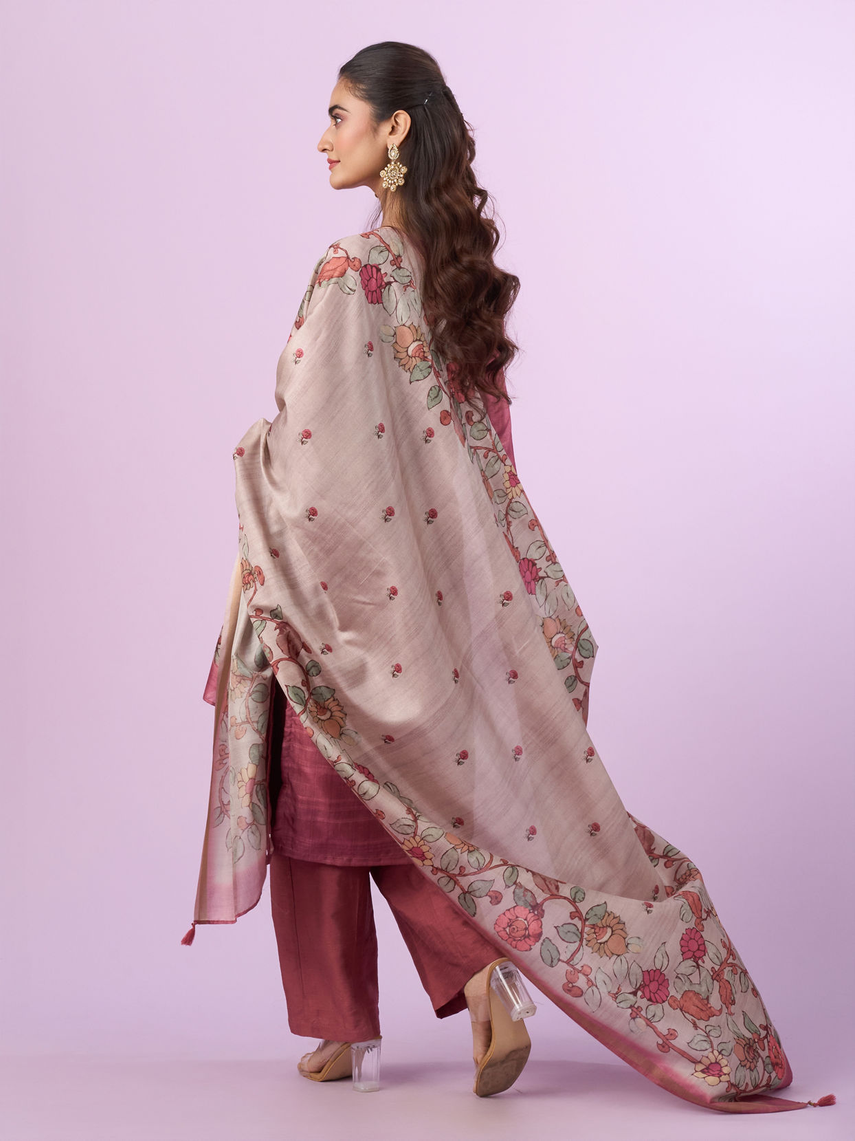 Mohey Women Dusty Pink Elegance Straight Suit