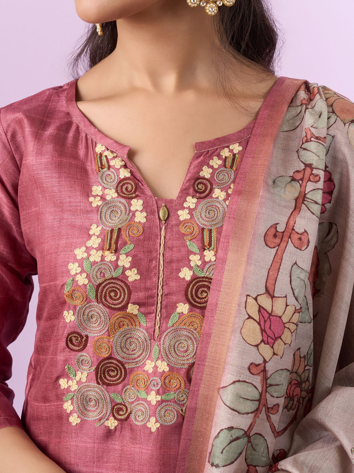 Mohey Women Dusty Pink Elegance Straight Suit