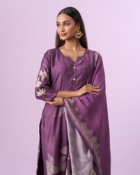 Mohey Women Purple Majesty Art Silk Straight Suit