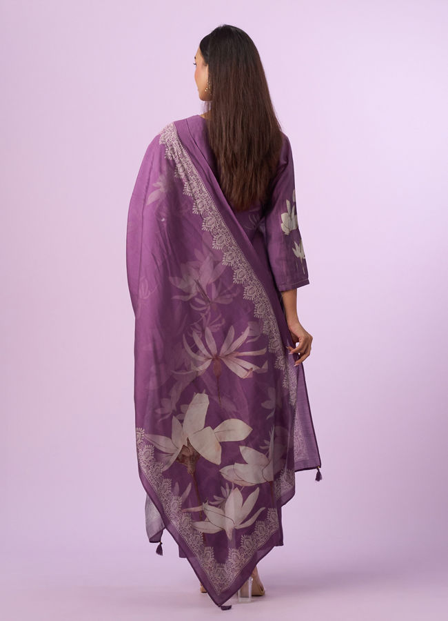 Mohey Women Purple Majesty Art Silk Straight Suit