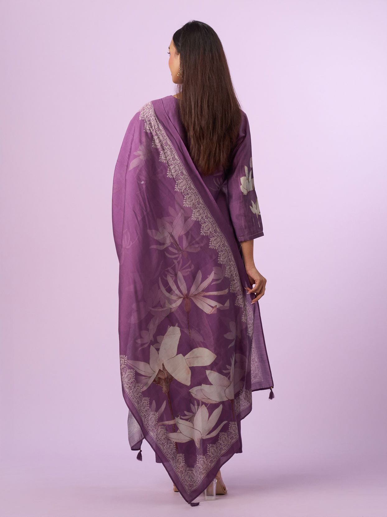 Mohey Women Purple Majesty Art Silk Straight Suit
