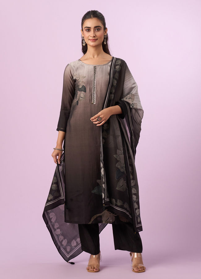Mohey Women Grey Elegance Straight Suit