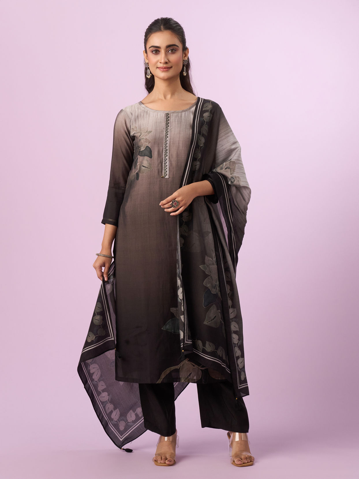 Mohey Women Grey Elegance Straight Suit
