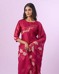 Mohey Women Coral Elegance Straight Suit