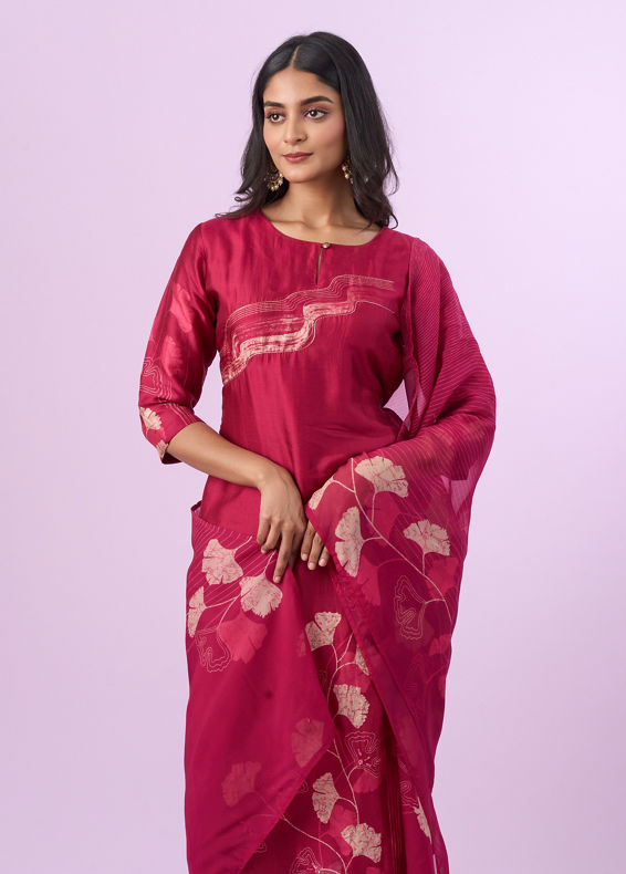 Mohey Women Coral Elegance Straight Suit