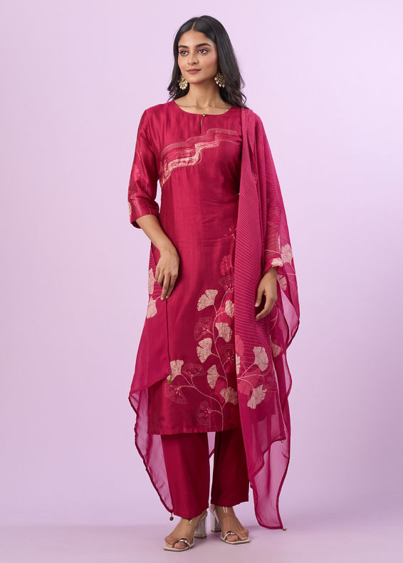 Mohey Women Coral Elegance Straight Suit