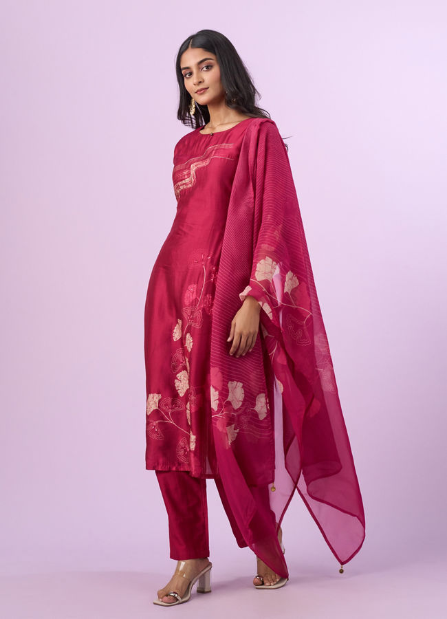 Mohey Women Coral Elegance Straight Suit