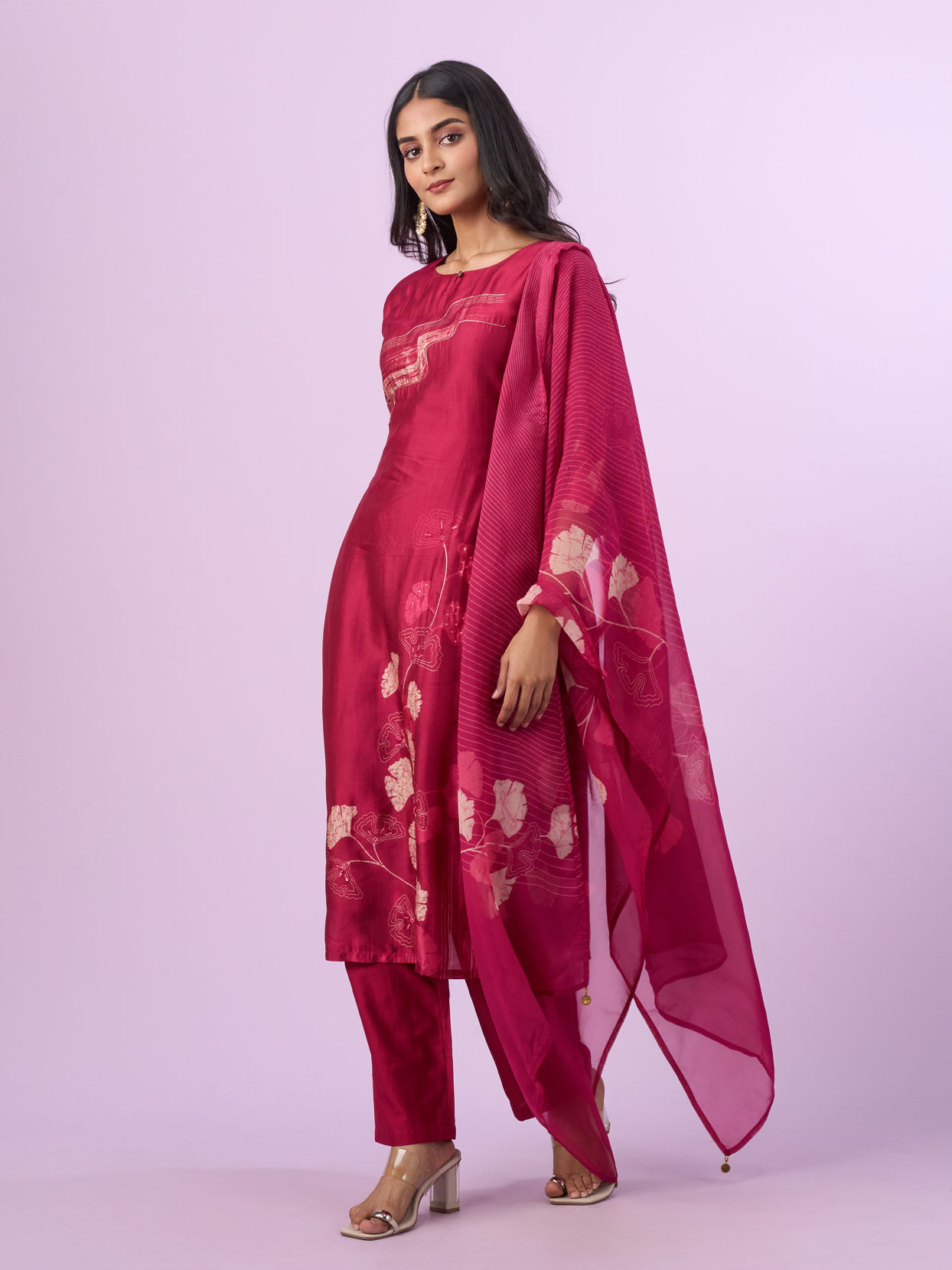 Mohey Women Coral Elegance Straight Suit