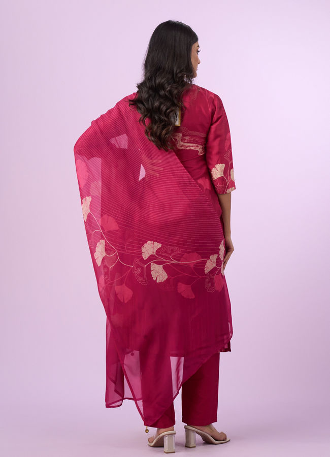 Mohey Women Coral Elegance Straight Suit