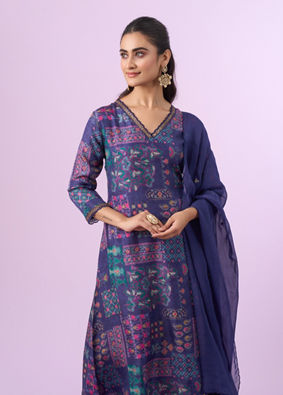 Mohey Women Purple Straight Suit