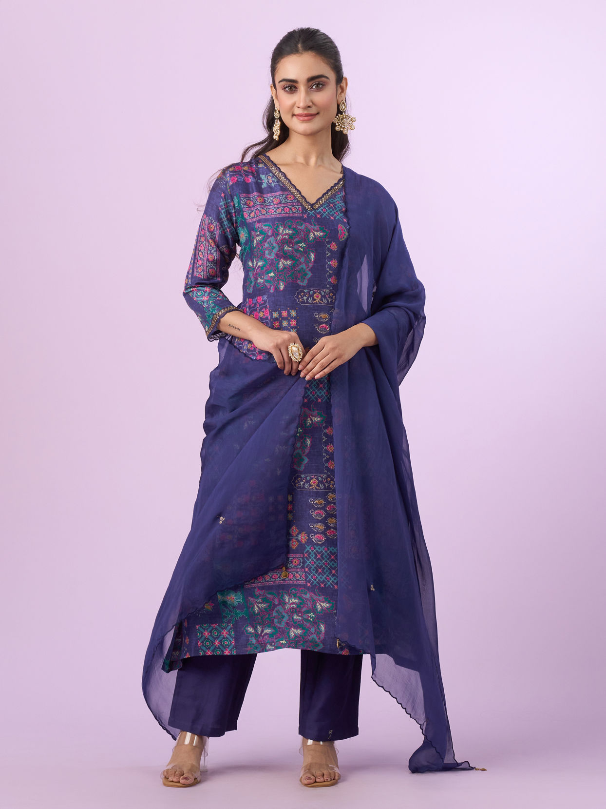 Mohey Women Purple Straight Suit