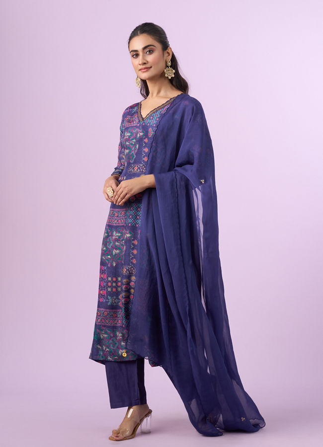 Mohey Women Purple Straight Suit