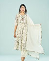 Elegant Cream Cotton Anarkali Suit
