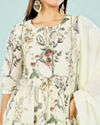 Mohey Women Elegant Cream Cotton Anarkali Suit