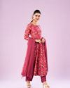 Mohey Women Pink Euphoria Art Silk Anarkali Suit
