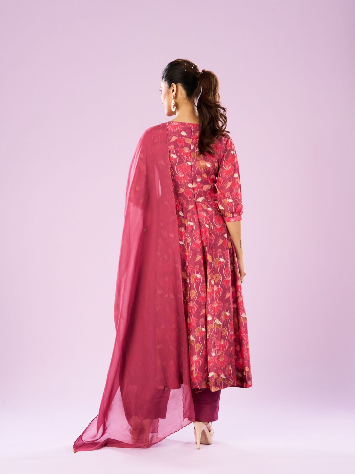 Mohey Women Pink Euphoria Art Silk Anarkali Suit
