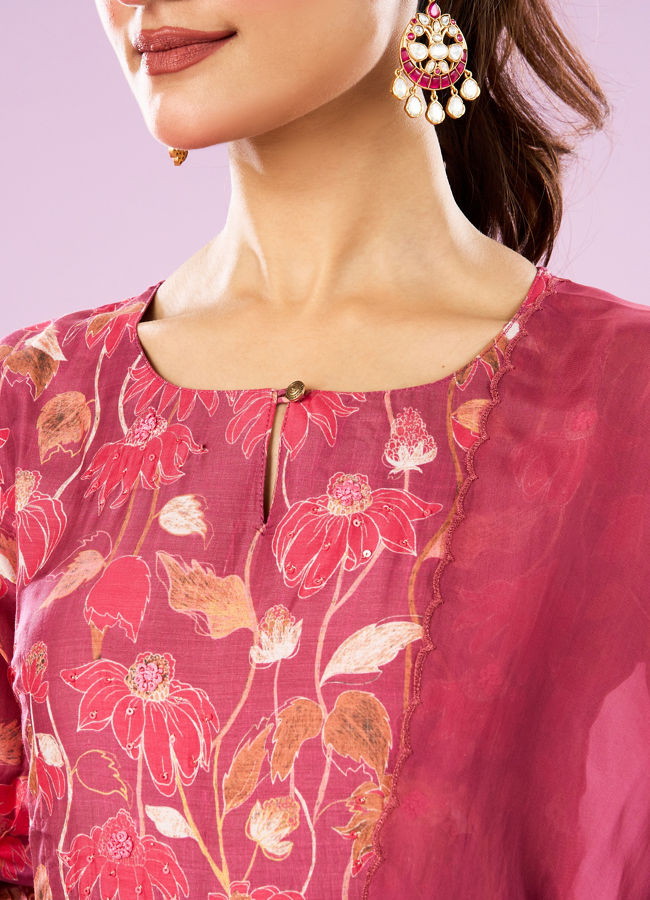 Mohey Women Pink Euphoria Art Silk Anarkali Suit