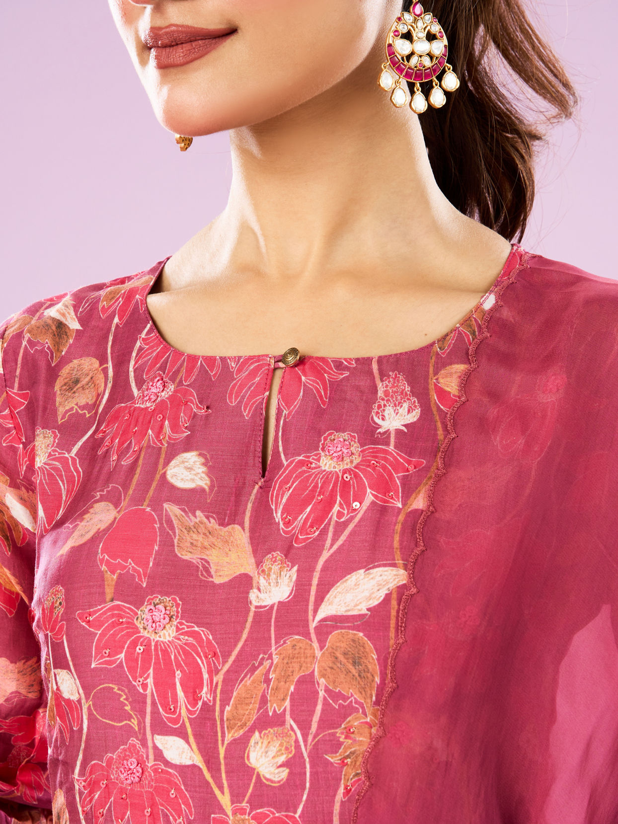 Mohey Women Pink Euphoria Art Silk Anarkali Suit