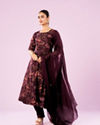 Mohey Women Wine Colored Elegance Anarkali Suit